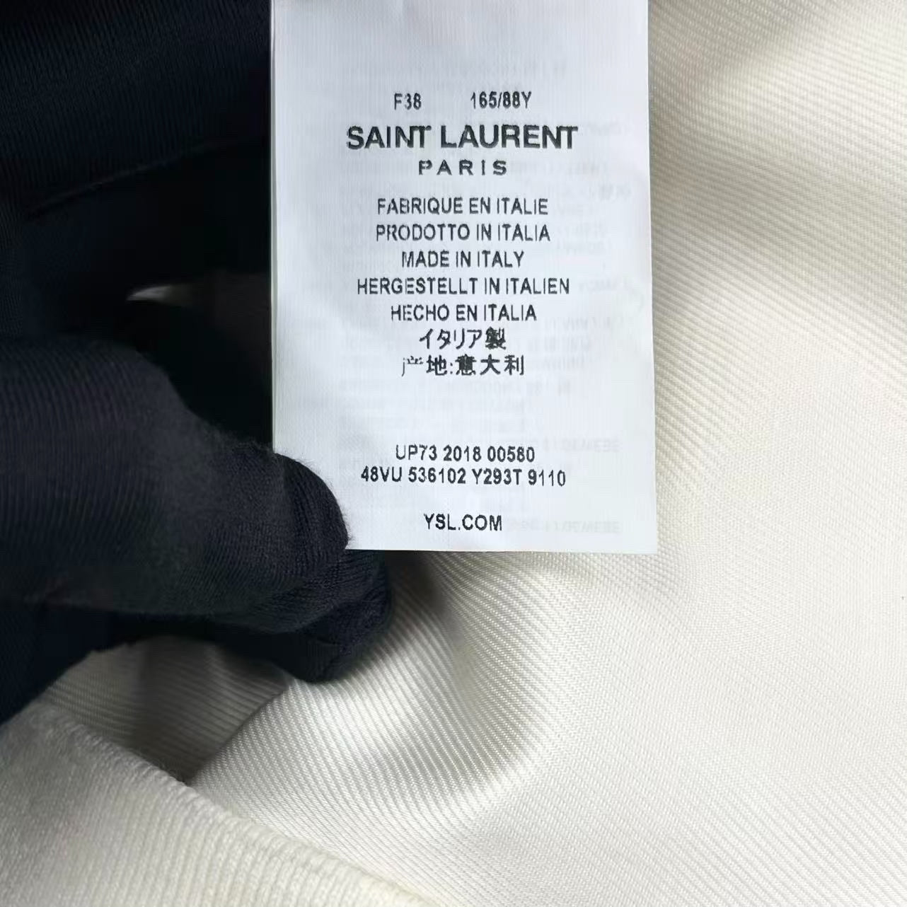 Saint Laurent White Fuzzy Bomber Jacket