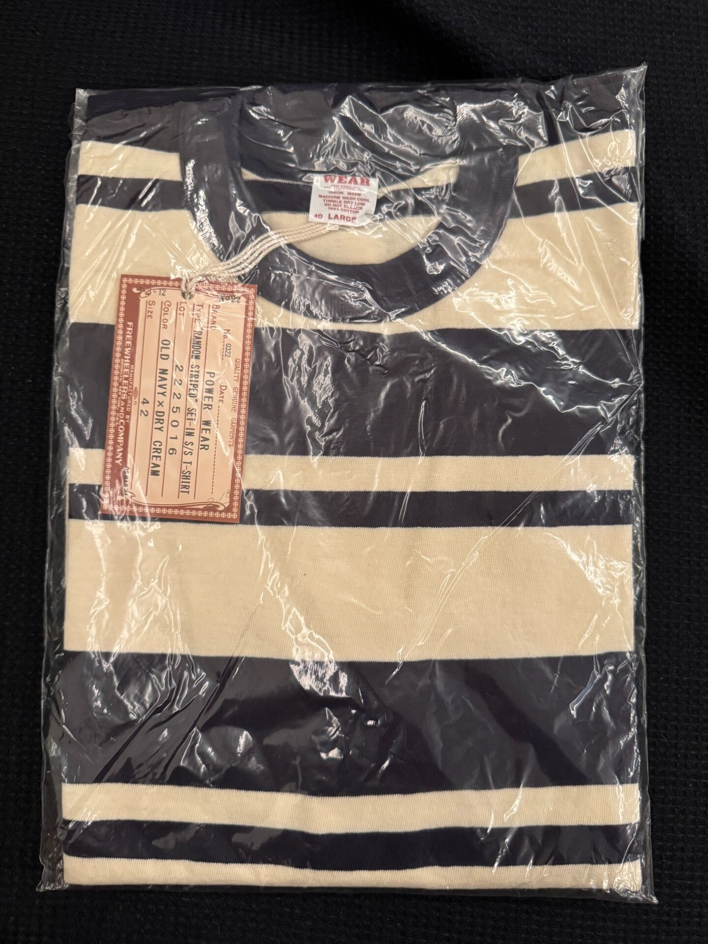 FREEWHEELERS Random Striped Crewneck T-shirt