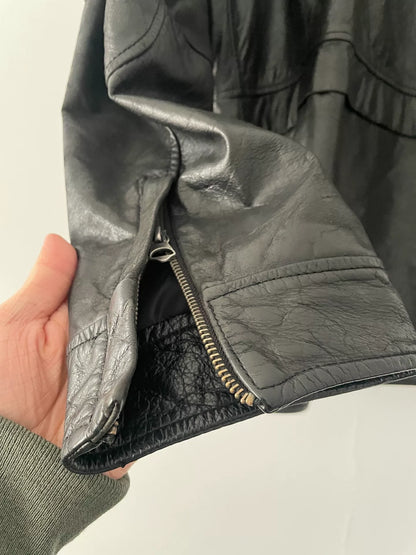 diesel leather jacket with multiple zippers