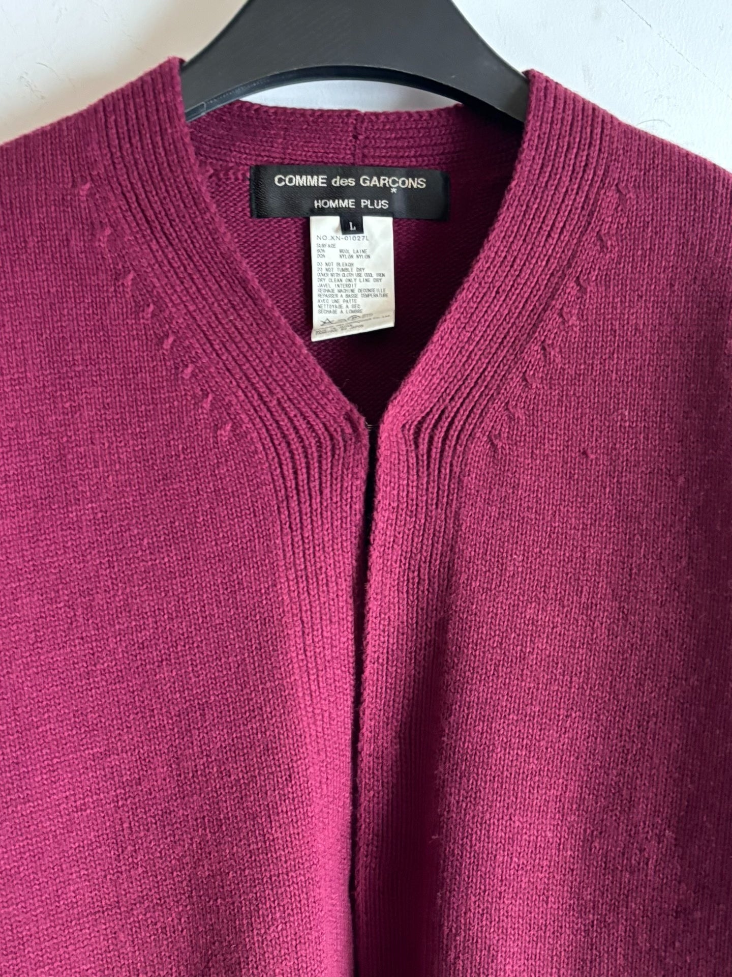 Comme des Garçons AW2000 Bordeaux Red Sweater