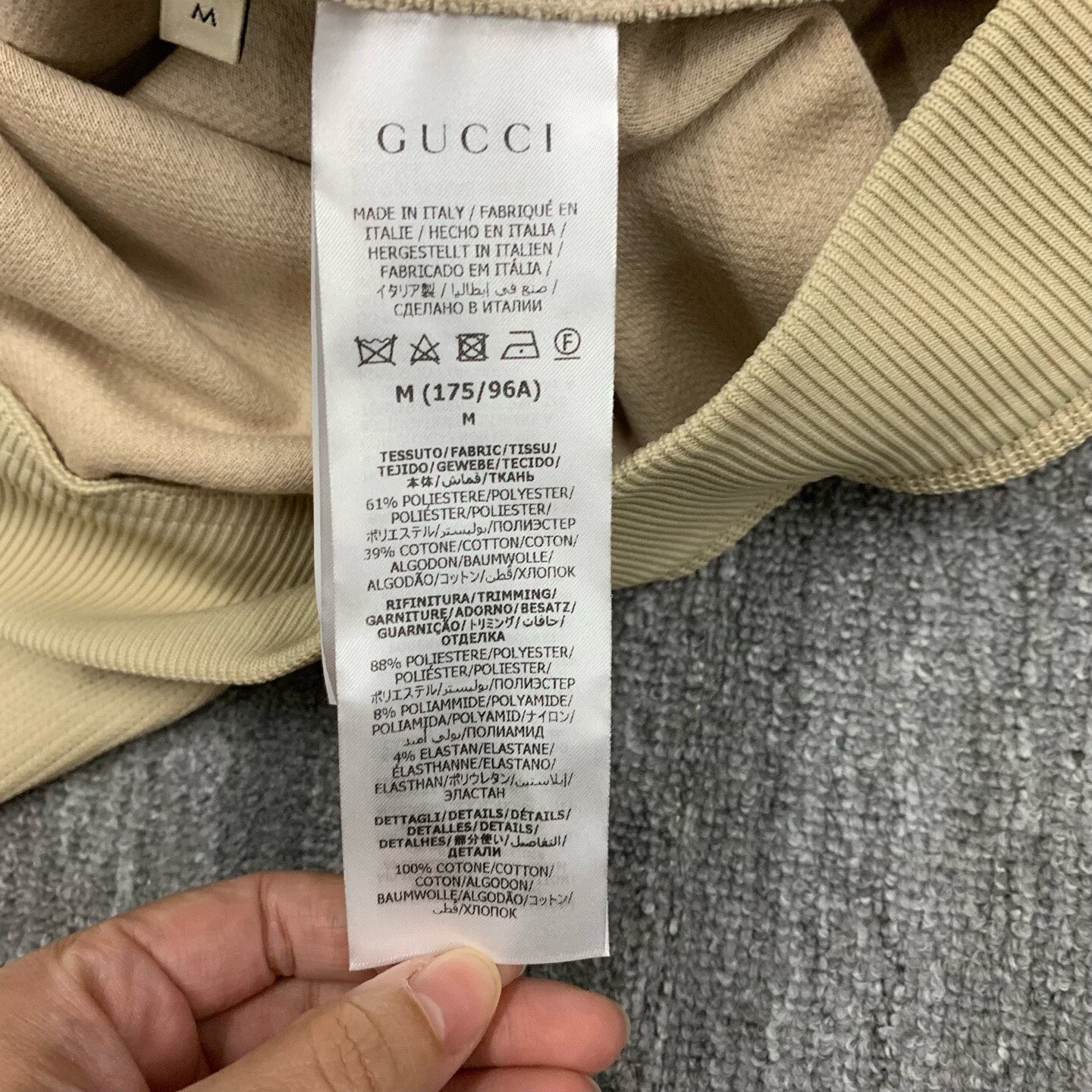 gucci khaki knit hoodie sweatshirt medium size