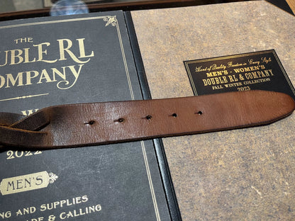 rrl leather woven buckle belt