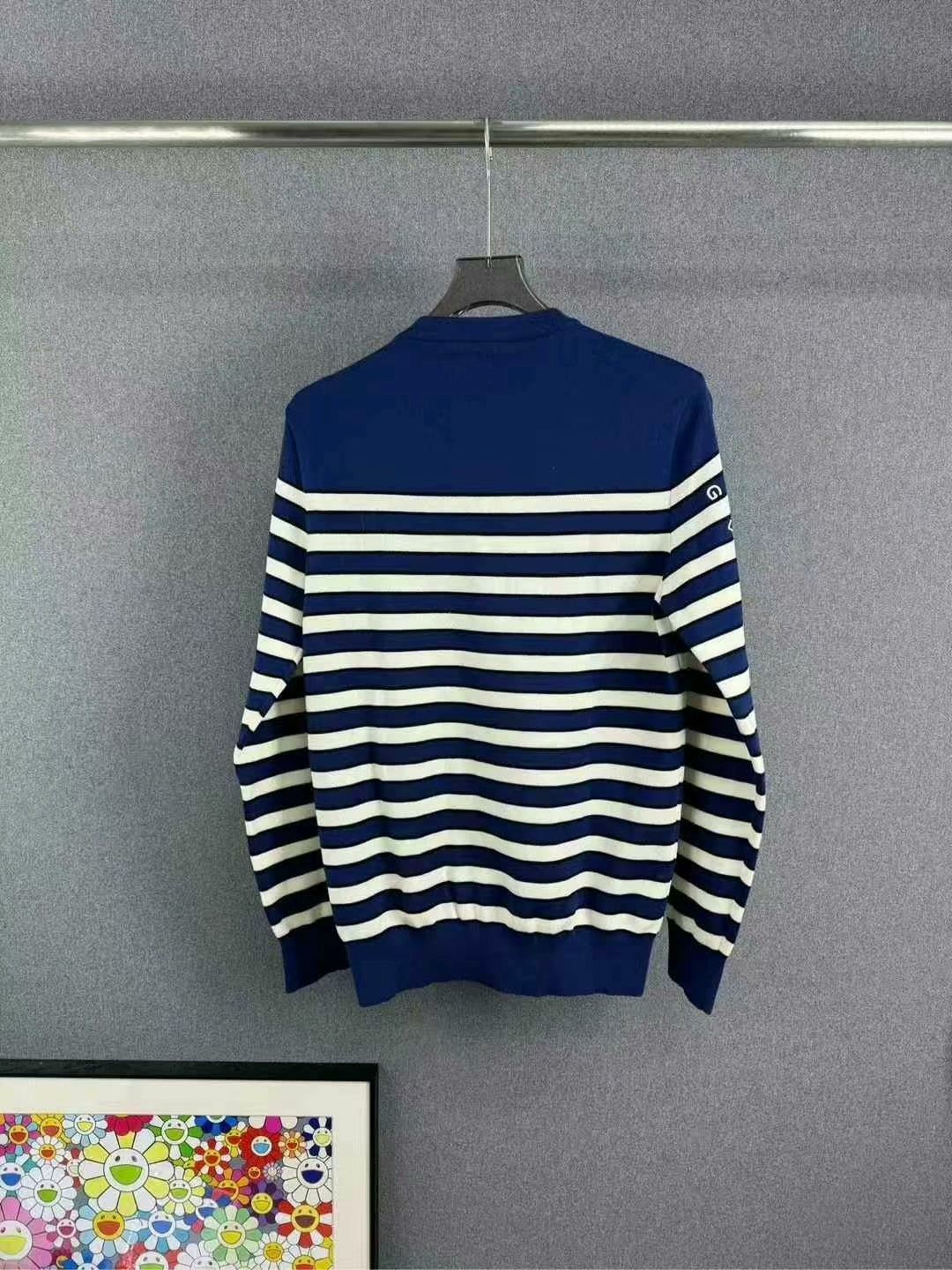 givenchy blue striped knit sweater size small