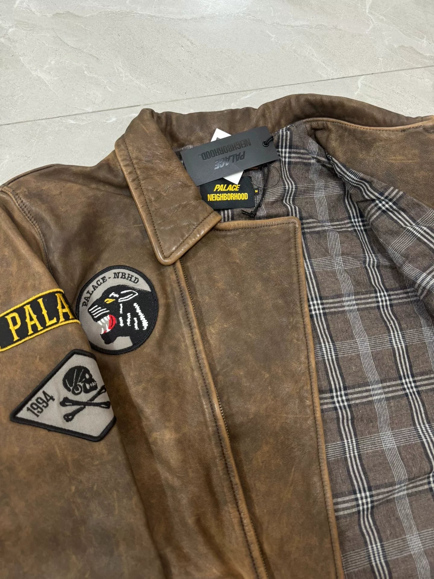 PALACE x NEIGHBORHOOD Leather Jacket