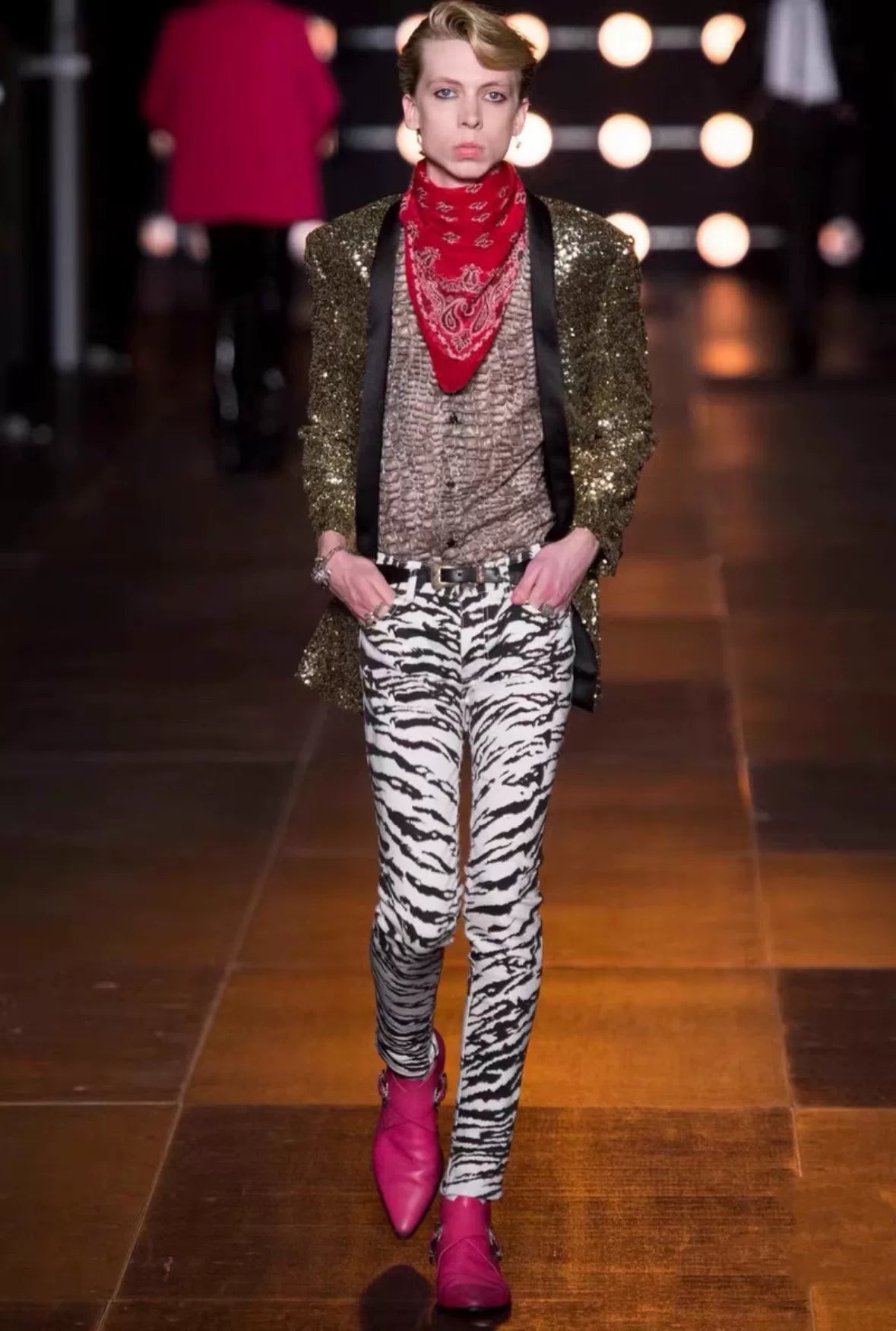 metallic gold sequin blazer jacket