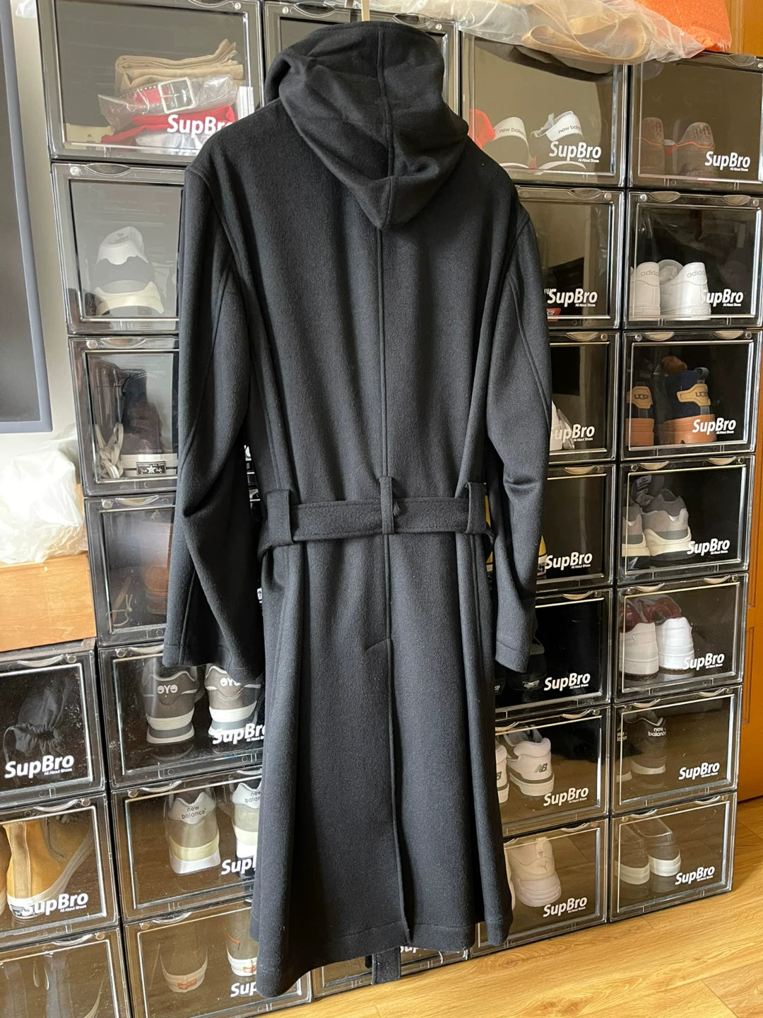 Yohji Yamamoto Belted Hooded Cashmere Coat