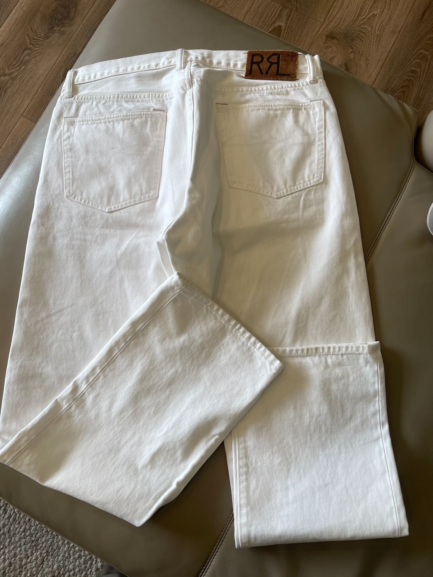 RRL Double RL White Denim Jeans