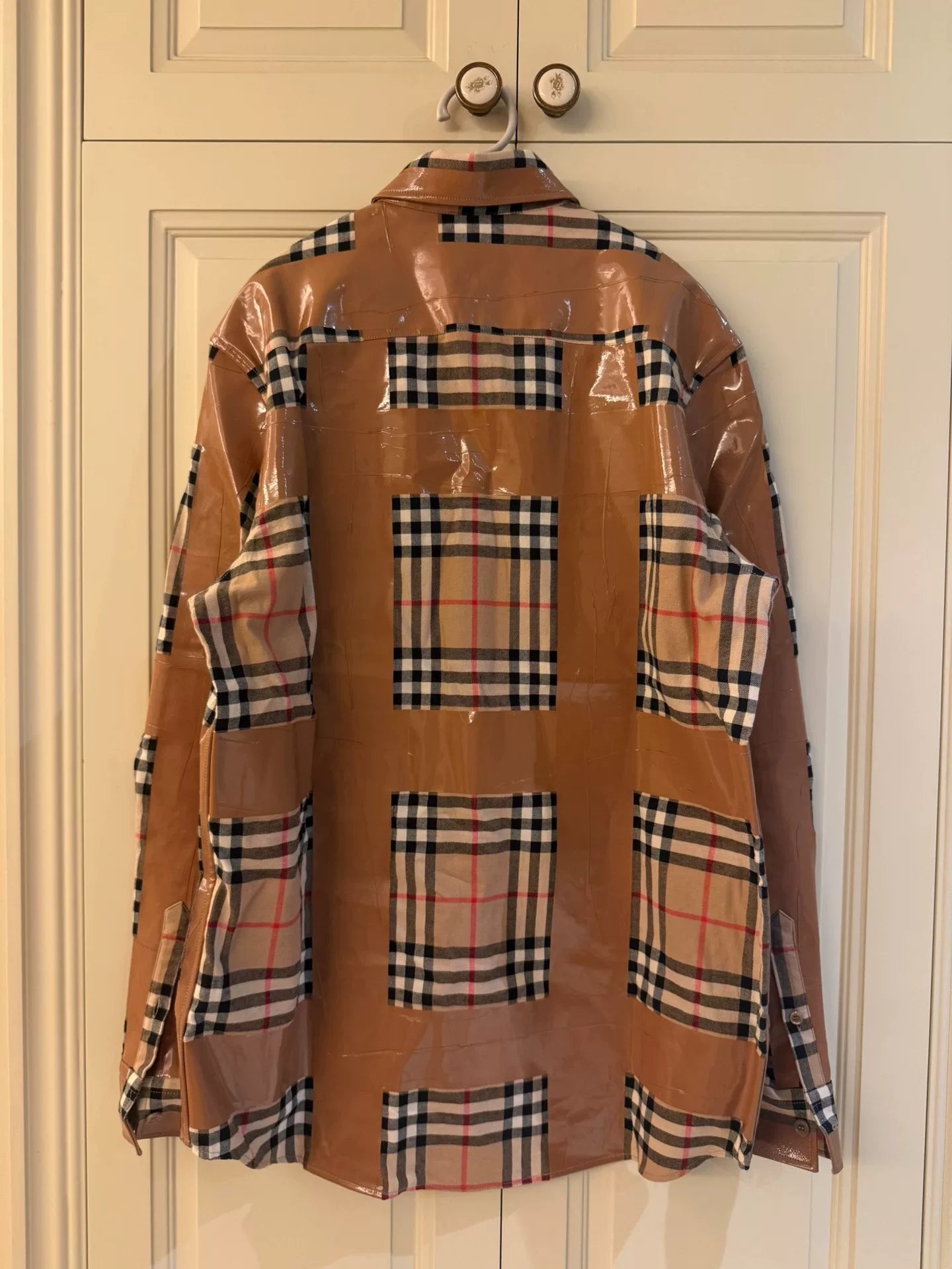 burberry plaid shirt with tape detailing