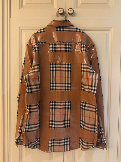 burberry plaid shirt with tape detailing