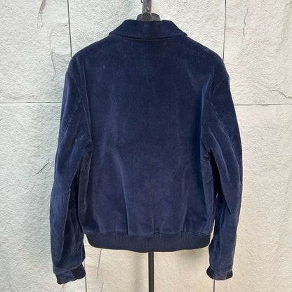 gucci navy corduroy bee embroidered jacket