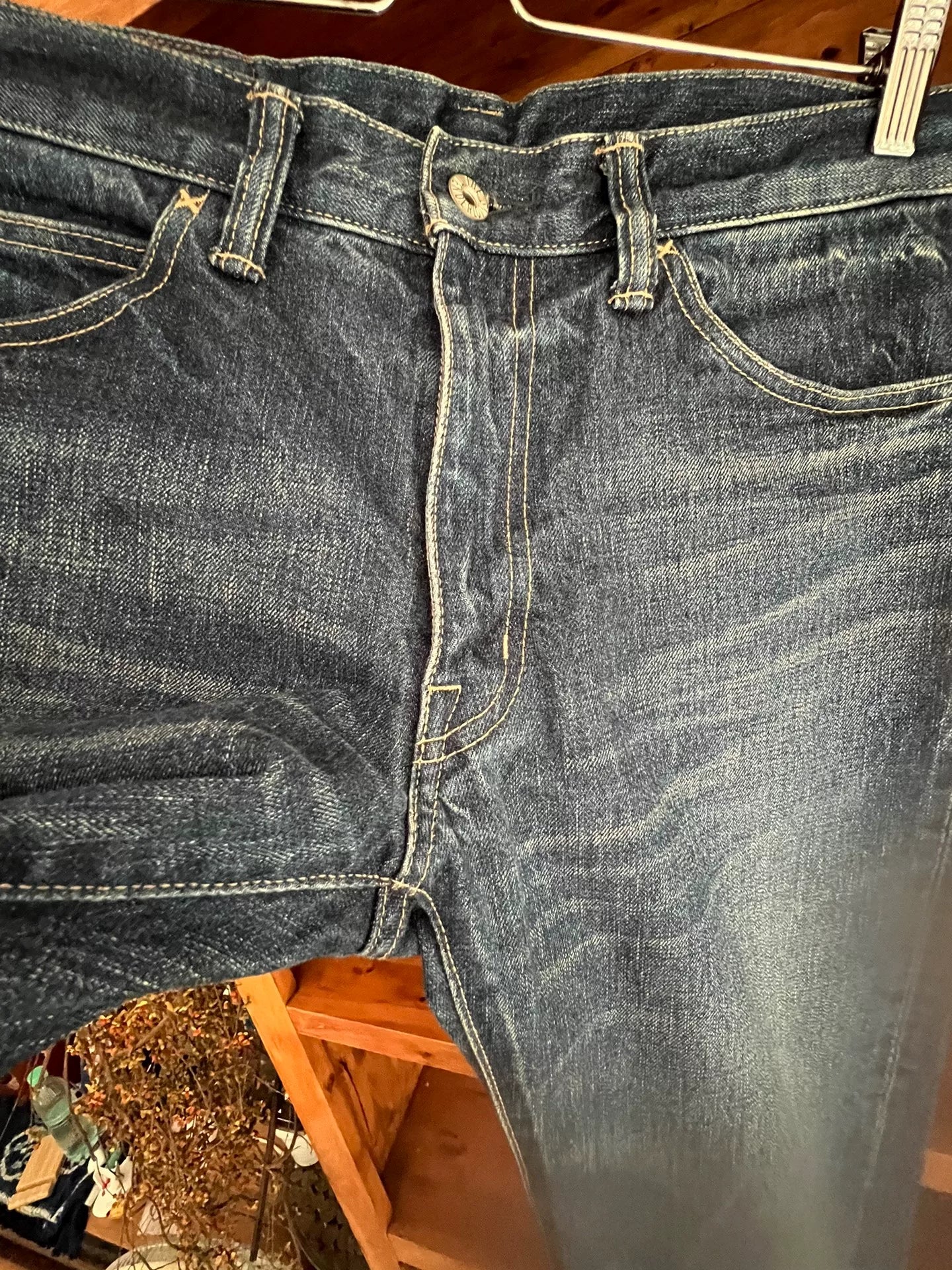 vintage washed distressed denim jeans