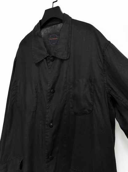 black linen oversized coat