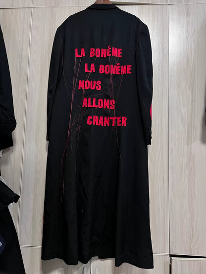 Yohji Yamamoto 24AW Red Slogan Coat