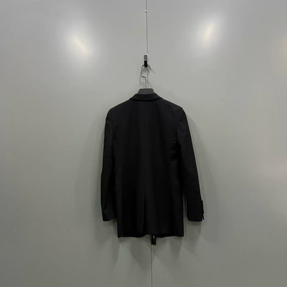 Saint Laurent Black Gold Thread Lapel Blazer