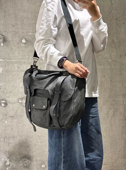 Maison Margiela Mail Bag in Black Leather