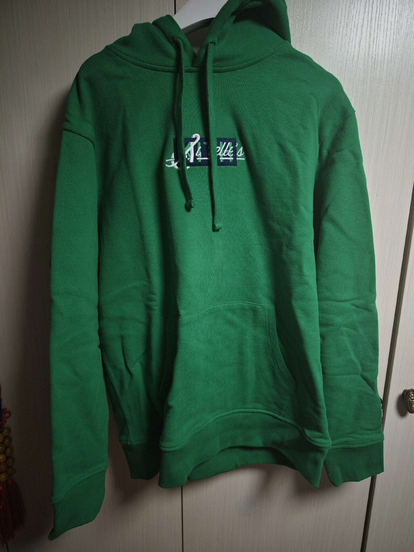 kith sadelles box logo green hoodie