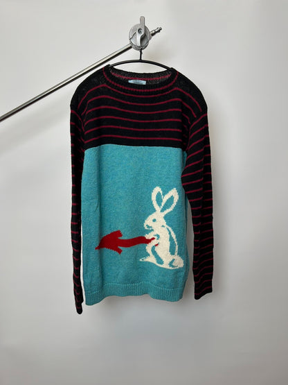 Prada Striped Rabbit Wool Sweater