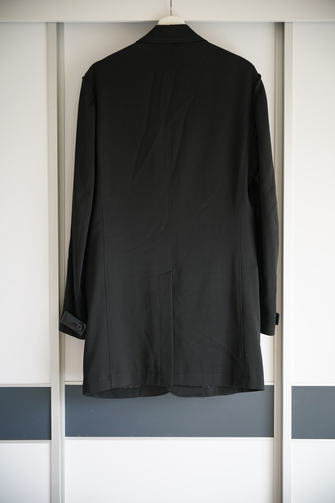 yamamoto black suit jacket with pleats