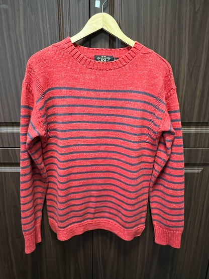 rrl striped pullover sweater in red
