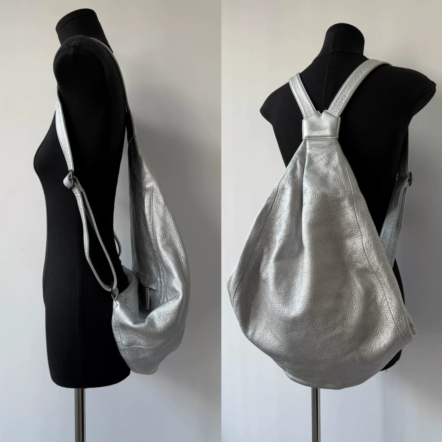 Yohji Yamamoto Silver Leather Backpack