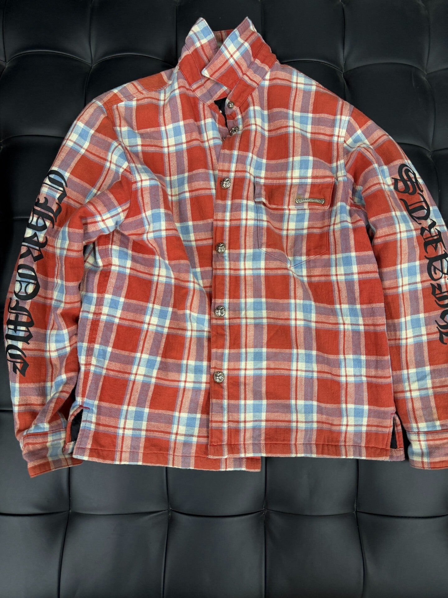 Chrome Hearts Red Blue Plaid Shirt