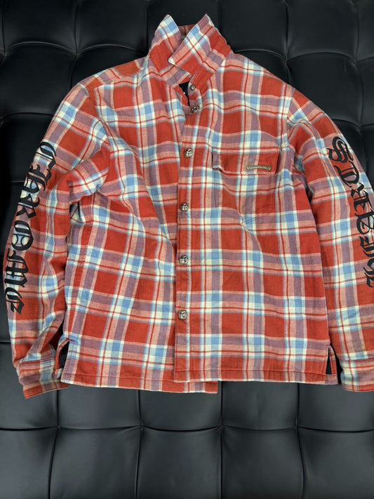 Chrome Hearts Red Blue Plaid Shirt