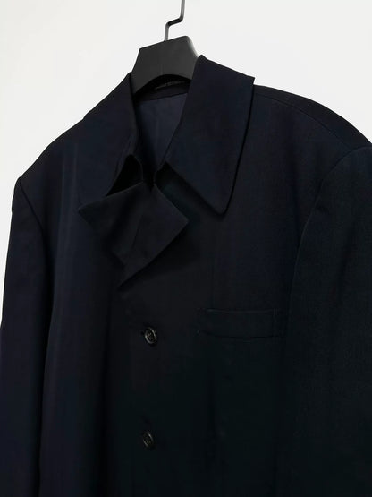yohji yamamoto 93aw striped collar jacket