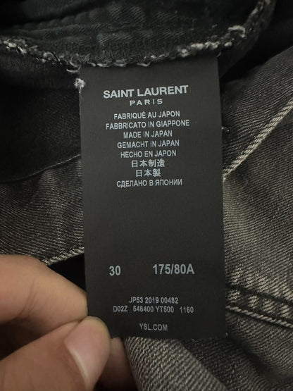 Saint Laurent 19FW Charcoal Washed Jeans