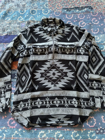 southwestern half-zip shirt in size M