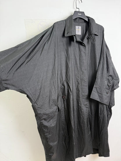 issey miyake 80s oversized black coat