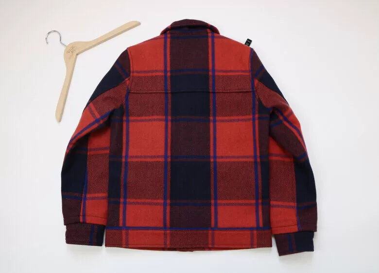 wtaps lamber jacket wool melton red check