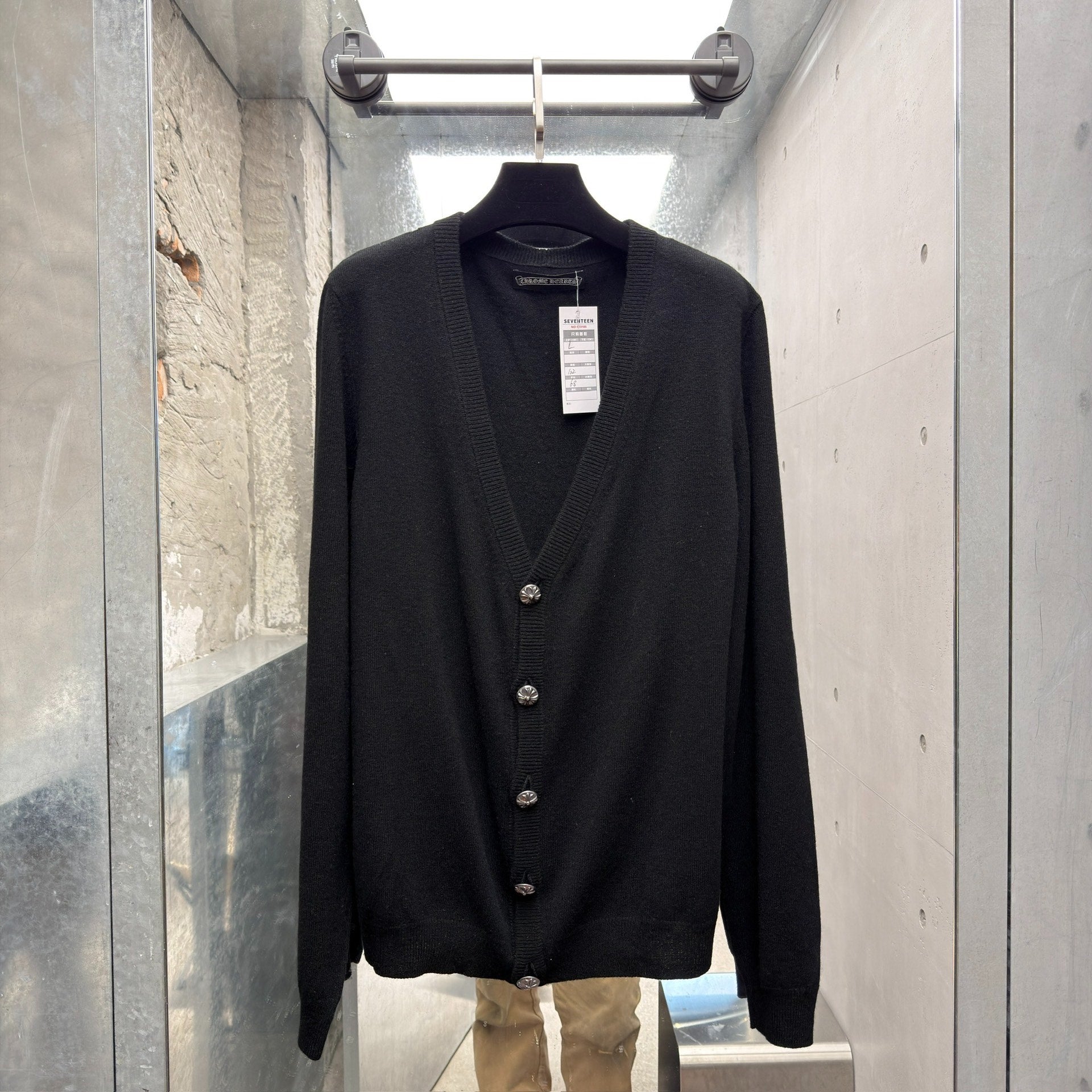 Chrome Hearts Silver Buckle Cashmere Cardigan