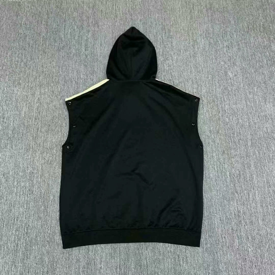 gucci black logo detachable hoodie sweatshirt