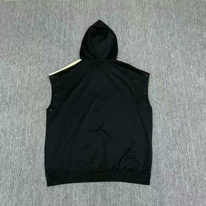 gucci black logo detachable hoodie sweatshirt