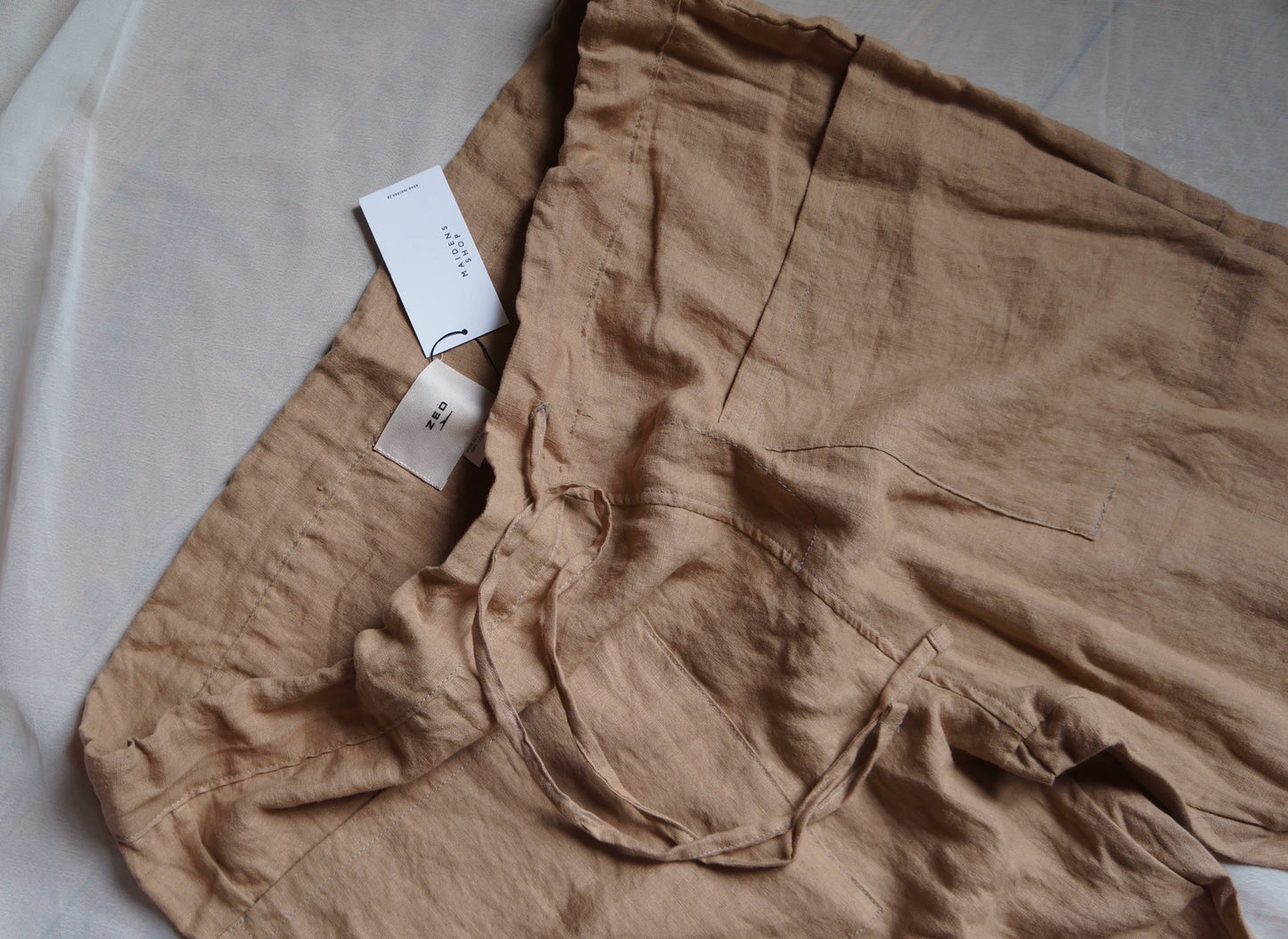 ZEO Men's Linen Wide-Leg Cropped Pants