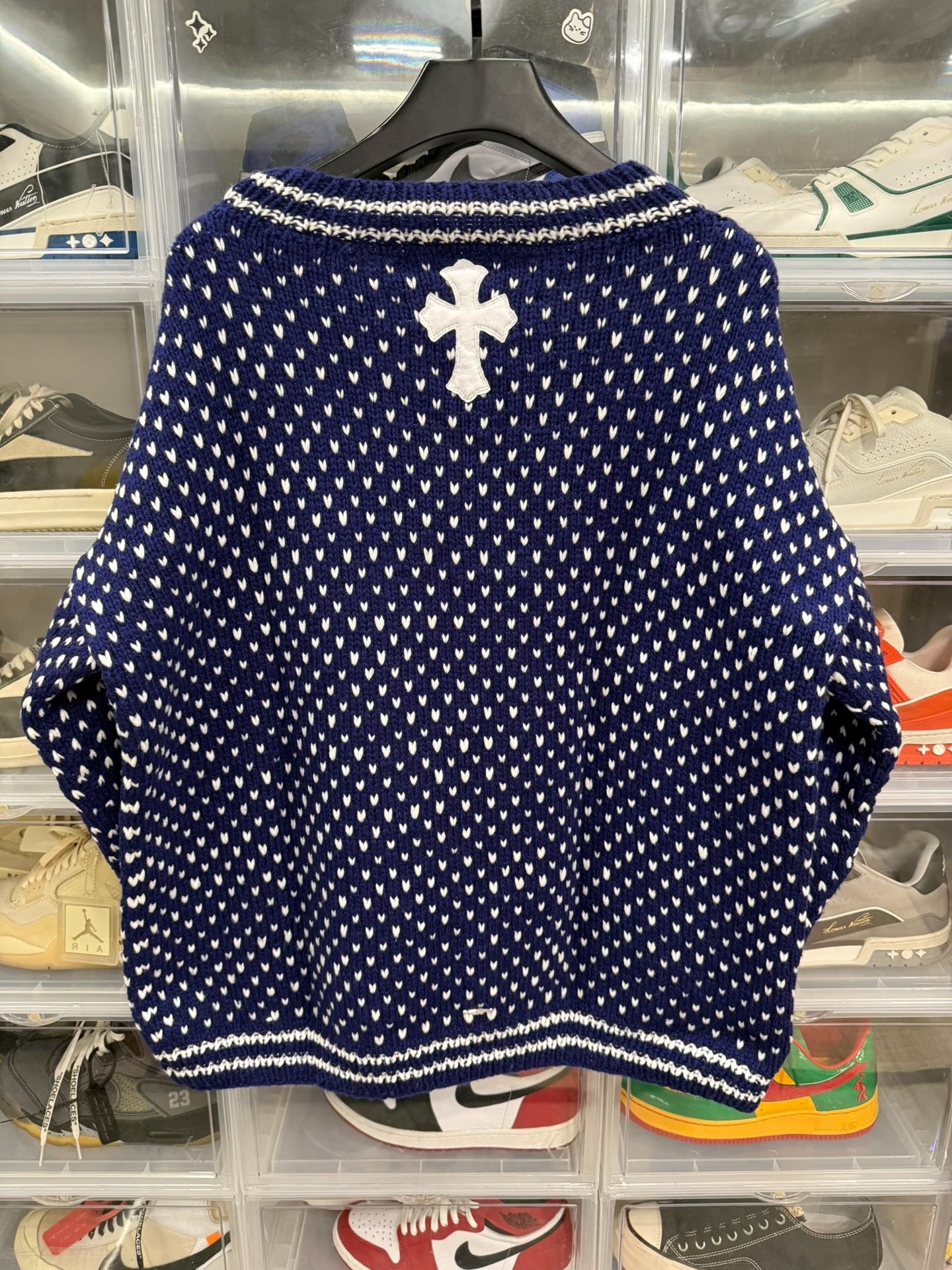 Chrome Hearts Cross Patch Silver Knit Sweater