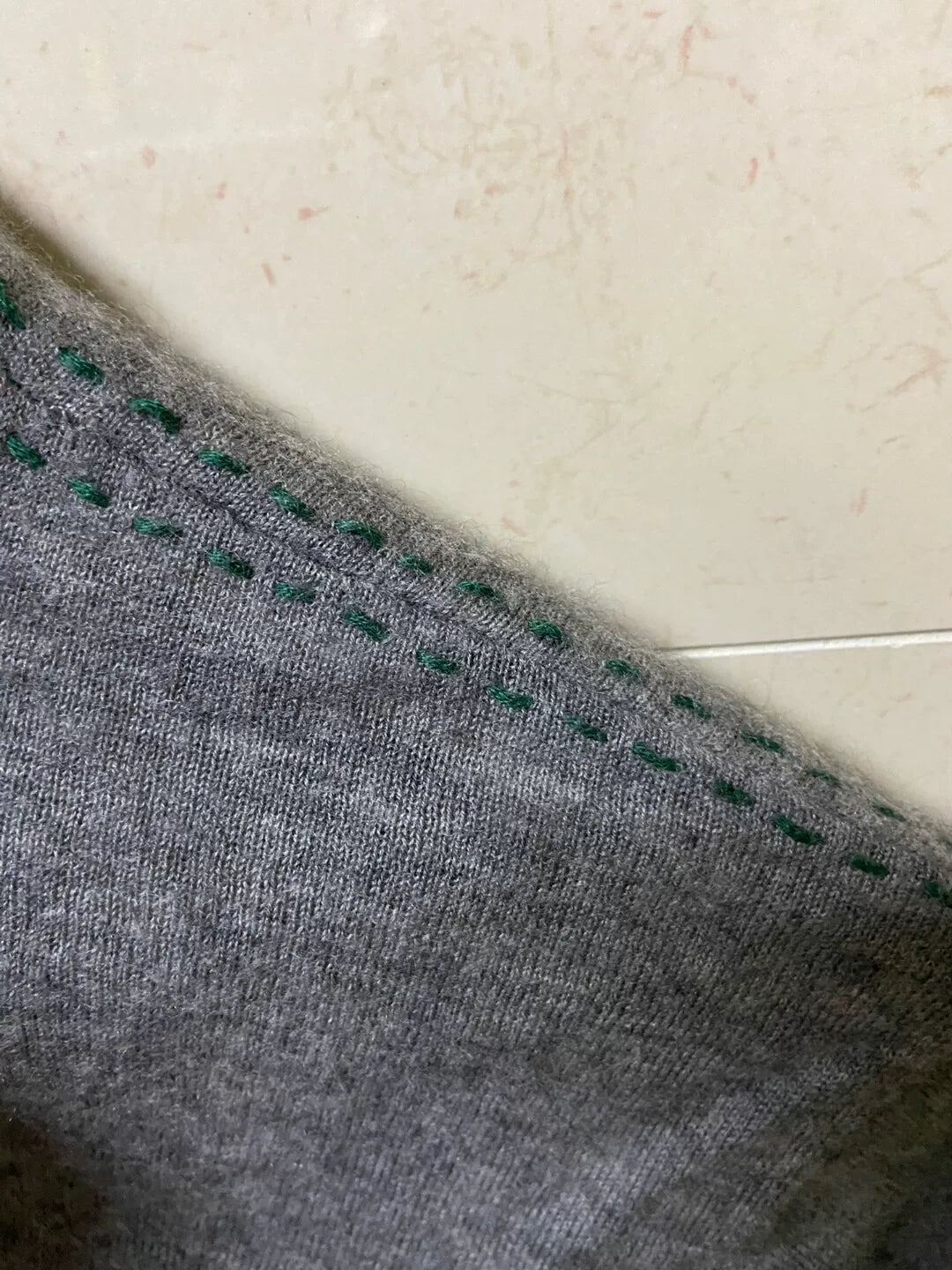 visvim gray crew fisherman cashmere sweater