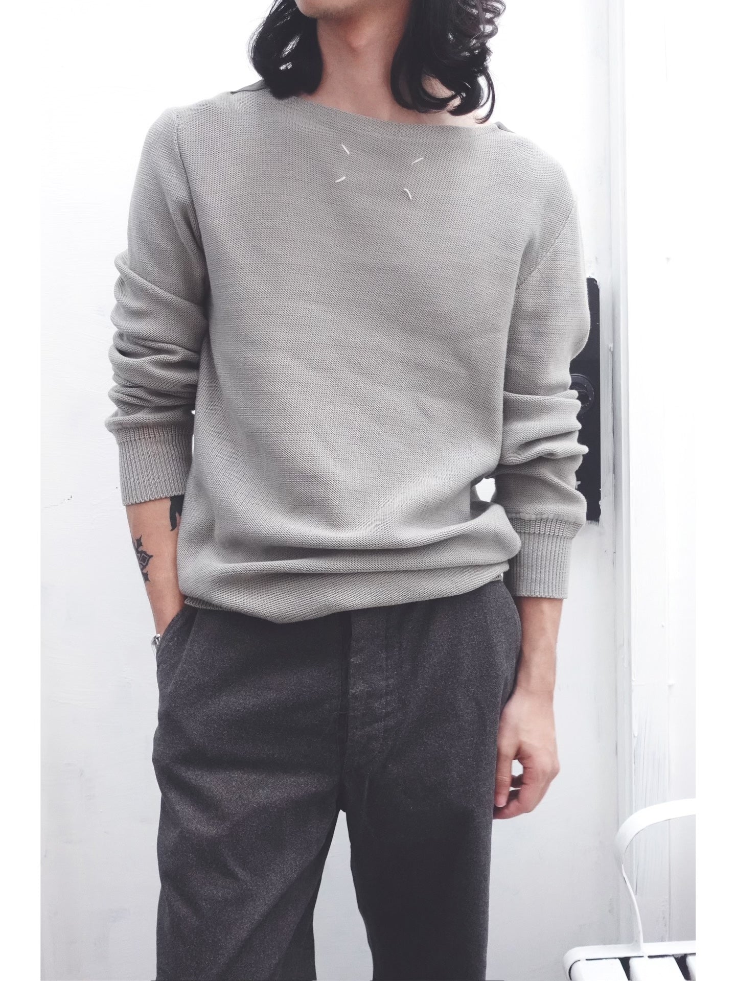 maison margiela knitted sweater with unique cut