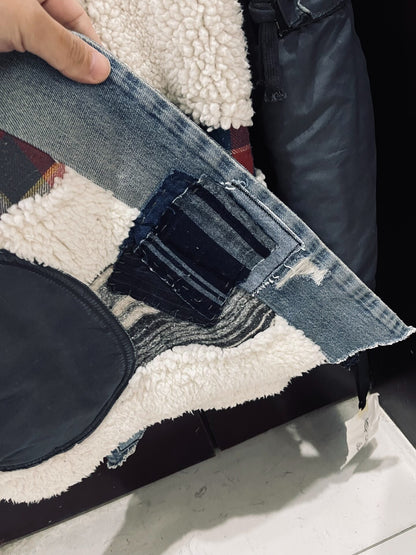 Greg Lauren Shearling Patchwork Robe