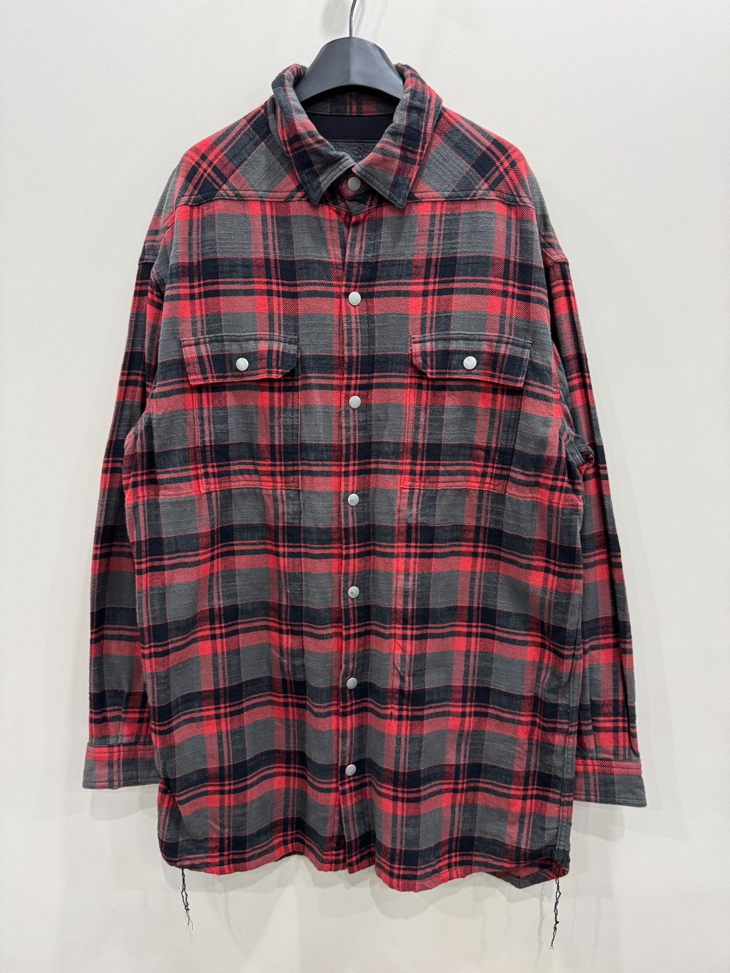 Rick Owens Drkshdw Distressed Plaid Shirt