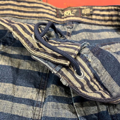 RRL Indigo Striped Shorts for Summer