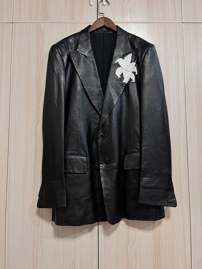 Yohji Yamamoto Black Blazer with Floral Design