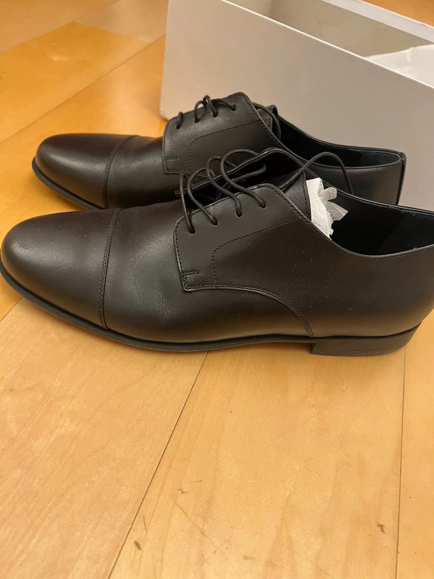 Hermes Black Leather Shoes Size 42