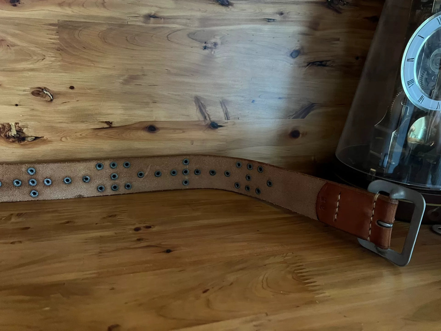 sugar cane genuine leather studded belt