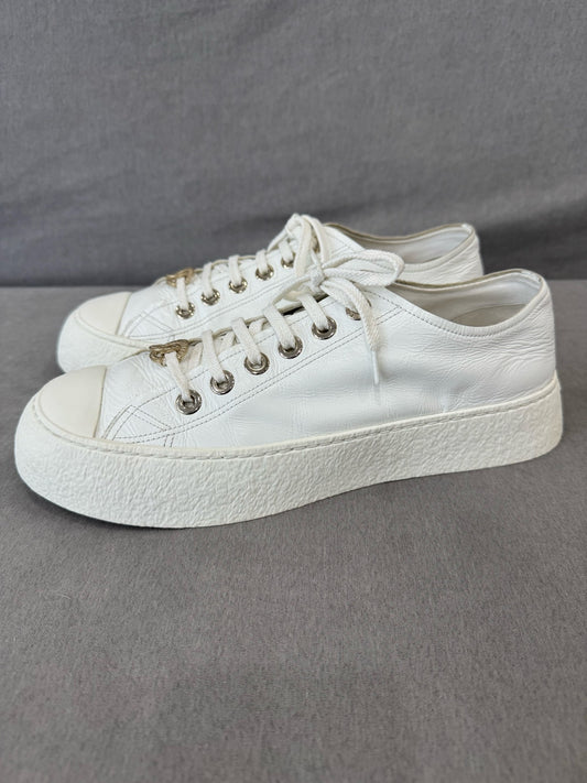 Chanel Thick-Soled White Sneakers Size 41