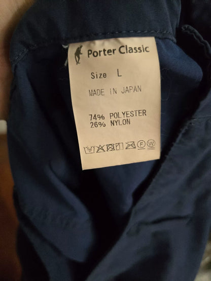 Porter Classic Indigo Nylon Cargo Pants