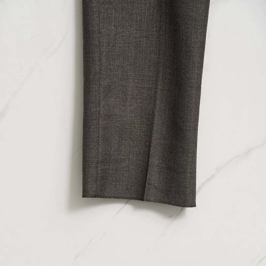 Saint Laurent Brown Checkered Drawstring Pants