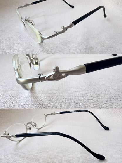 Vivienne Westwood Silver Saturn Half-Frame Glasses