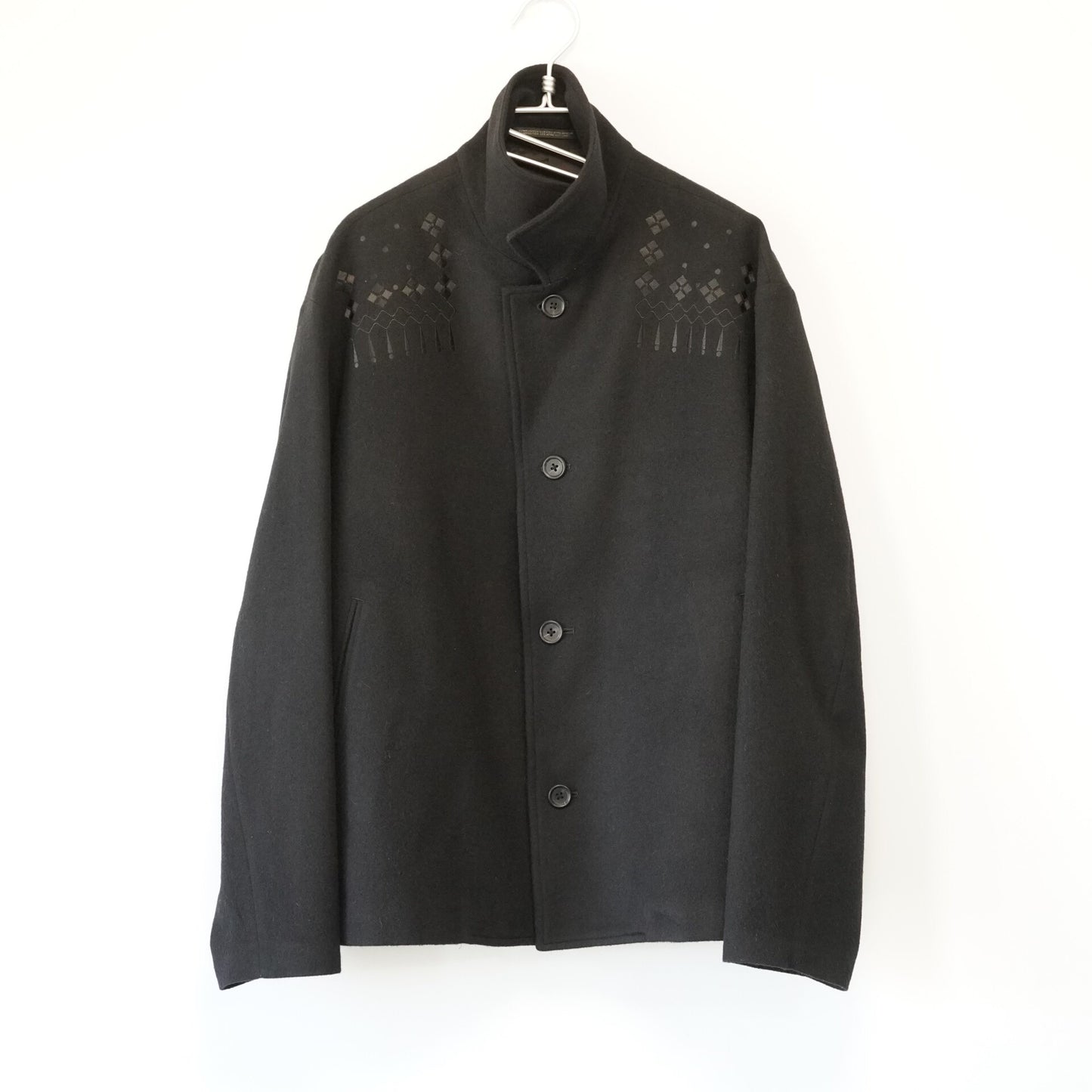 Yohji Yamamoto Black Embroidered Wool Jacket