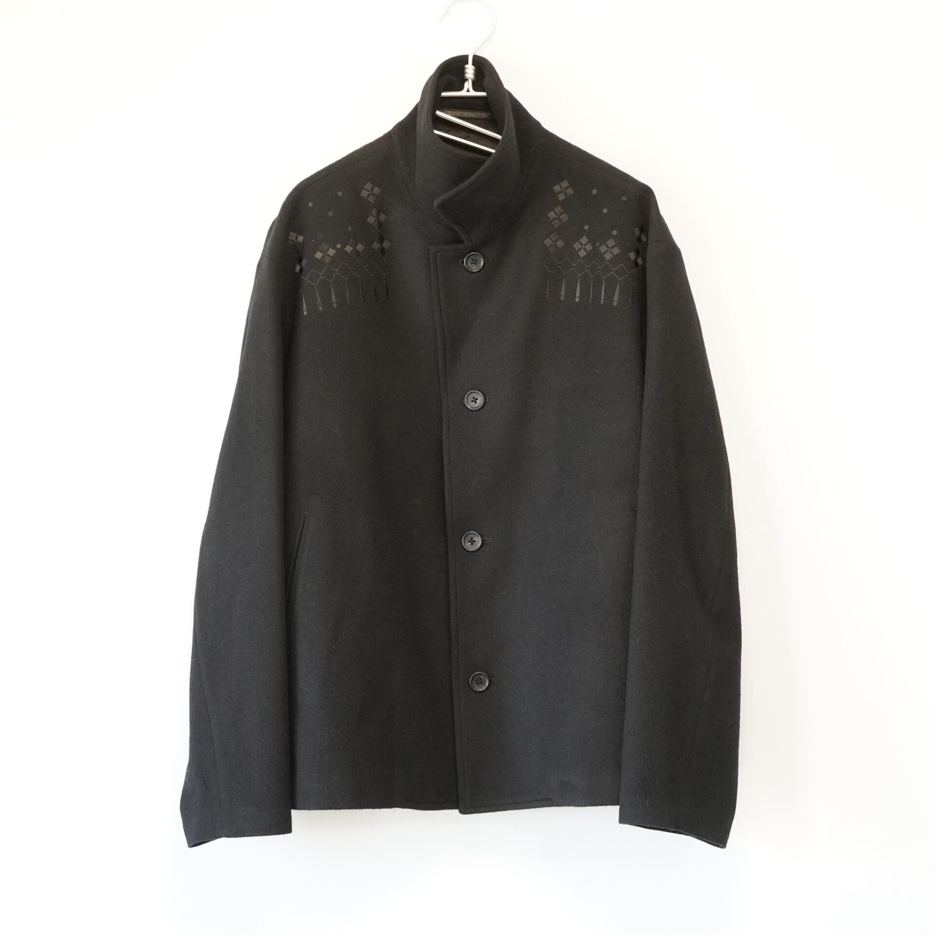 Yohji Yamamoto Black Embroidered Wool Jacket